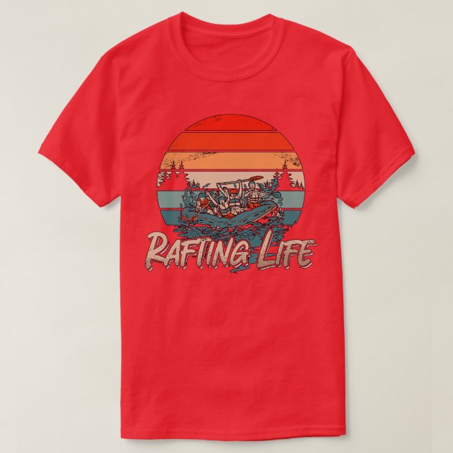 T-shirt Rafting Life Retro Kayak Paddle canoë-kayak (Design devant)