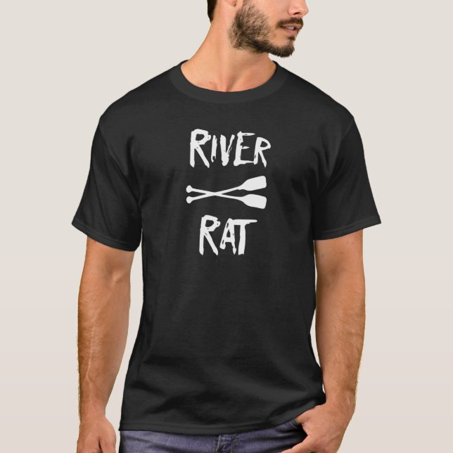 T-shirt Rafting River Rat Camping Kayaking Canoë (Devant)