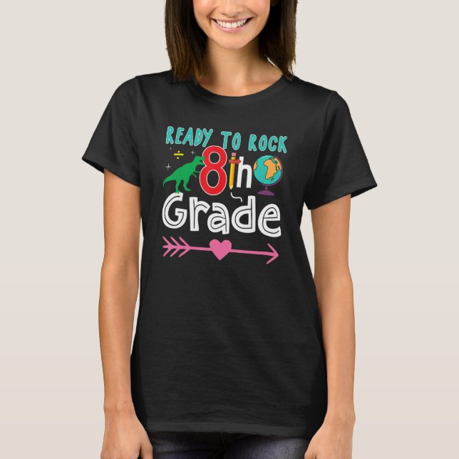 T-shirt Ragdoll Cat Back To School Ready To Rock 8th Grade (Devant)