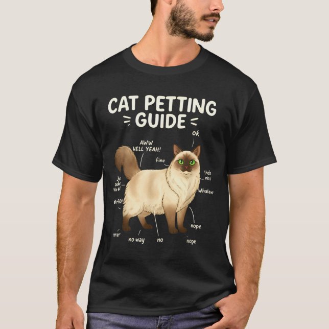 T-shirt Ragdoll Cat Petting Guide Funny Cat Lover  (Devant)