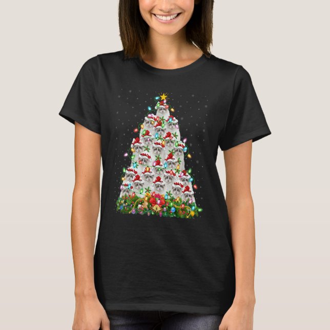 T-shirt Ragdoll Cat   Xmas Lights Santa Ragdoll Christmas  (Devant)