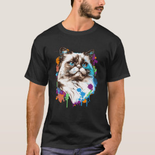 T-shirt Ragdoll Chat race Colorée Maman Dame