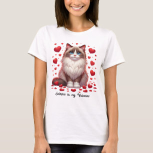 T-shirt Ragdoll Romance : Les pattes du coeur de la Saint-