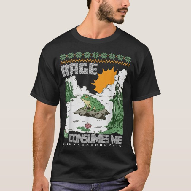 T-shirt Rage Consumes Me Ugly Christmas Sweaters Funny Fro (Devant)