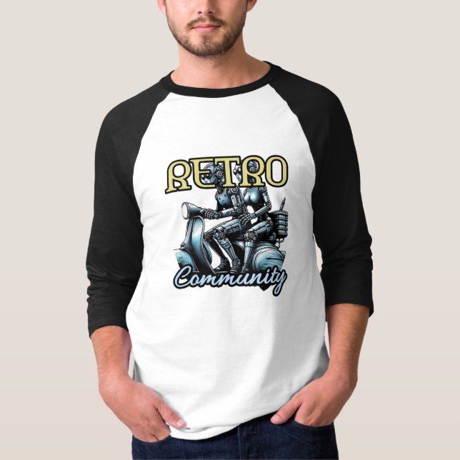 T-shirt Raglan à manches 3/4 pour hommes (Devant)