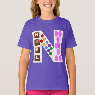 T-shirt raglan gris/noir NOEL BONBONS CHOCOLAT