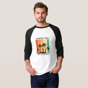 T-shirt Raglan pour hommes Retro Life coloré A Bea