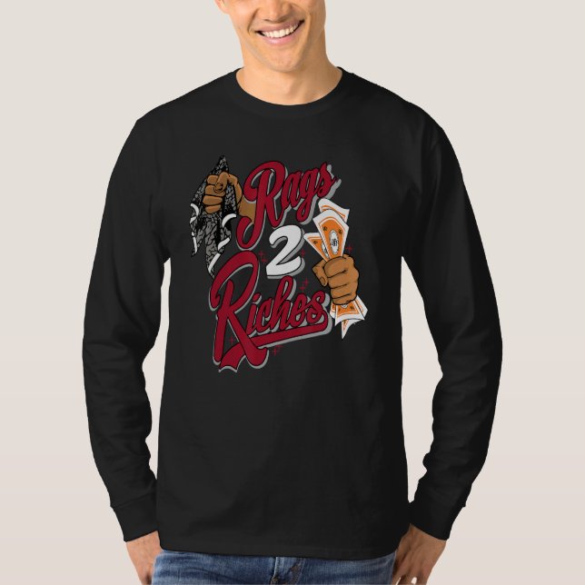 T-shirt Rags 2 Riches Retro Cardinal Red 3s Matching (Devant)
