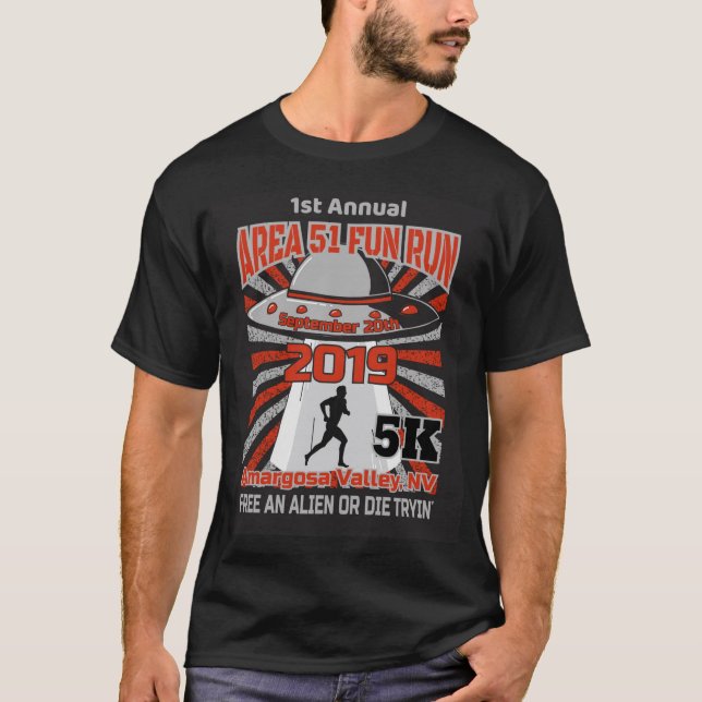 T-shirt Raid Area 51 ! Libérez un Alien ou Die Try (Devant)