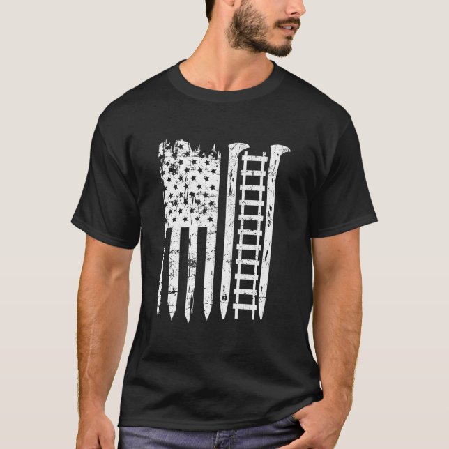 T-shirt Railroad Spike American Flag Train For Railway Wor (Devant)