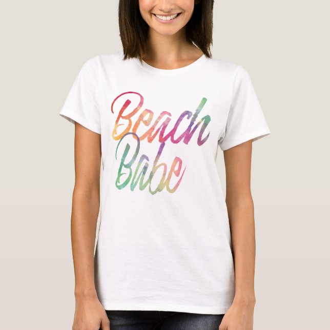 T-SHIRT RAINBOUR BEACH BABE SCRIPT D'ÉTÉ (Devant)