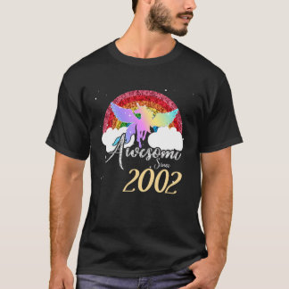 T-shirt Rainbow 20E Anniversaire T Unicorn 2002 Naissance