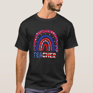 T-shirt Rainbow 4 juillet Professeur Patriotique Quatrième