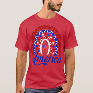 T-shirt Rainbow America American Flag Patriotique 4 Juil
