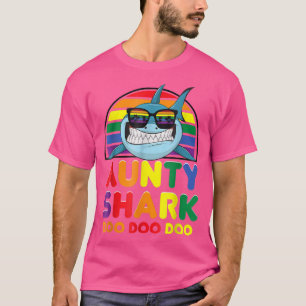 T-shirt Rainbow Aunty Shark Sunglass Tante Fête Des Mères