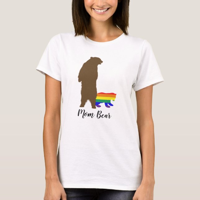 T-shirt Rainbow Bear Maman Pride LGBT (Devant)