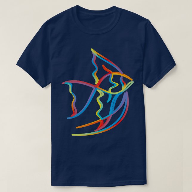 T-shirt Rainbow Color Poisson ornemental (Design devant)