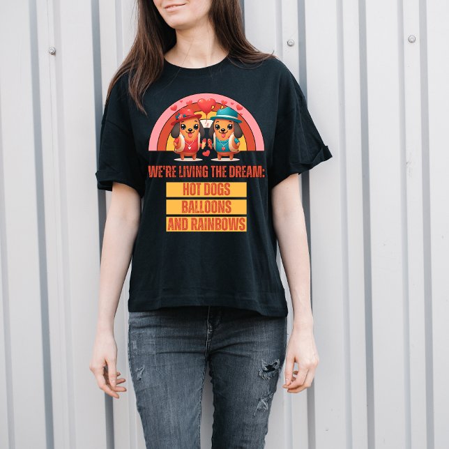 T-shirt Rainbow Dream : Adorable Hot Dog Characters (Créateur téléchargé)