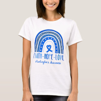 T-shirt Rainbow Faith Hope Love Huntington's Disease