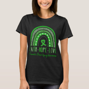 T-shirt Rainbow Faith Hope Love Traumatic Brain Injury Awa