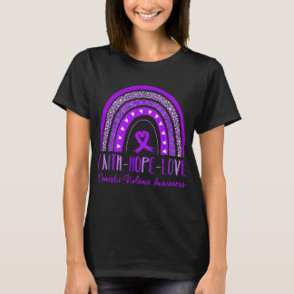 T-shirt Rainbow Faith Hope Love Violence familiale