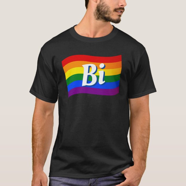 T-shirt Rainbow Flag Bi Bisexual pride LGBT LGBTQ (Devant)
