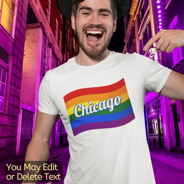 T-shirt Rainbow Flag Chicago Gay pride LGBT LGBTQ (Créateur téléchargé)