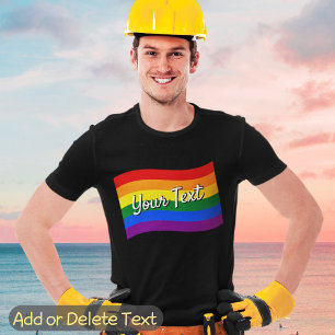 T-shirt Rainbow Flag Gay pride LGBTQ Pride texte personnal
