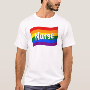 T-shirt Rainbow Flag infirmière gay lesbienne LGBT LGBTQ