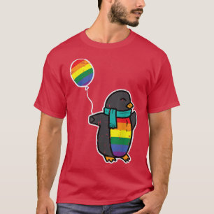 T-shirt Rainbow Flag Penguin Cute Gay Pride Ally LGBTQ Mon