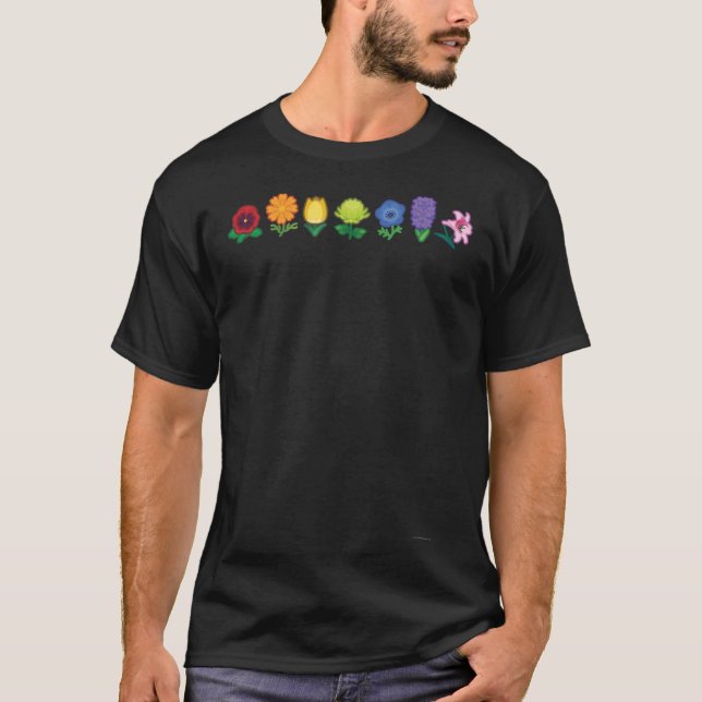 T-shirt Rainbow Flower Power gift (Devant)