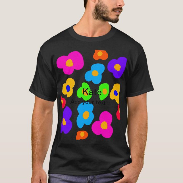 T-shirt Rainbow flower pride amour ajouter nom texte lqbtq (Devant)