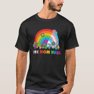 T-shirt Rainbow Free Mom Hugs Fier Maman Mois Gay pride L