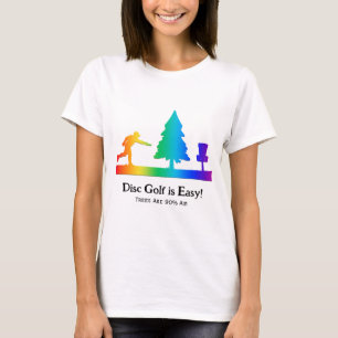 T-shirt Rainbow Funny Disc Golf Putting Arbre obstacle