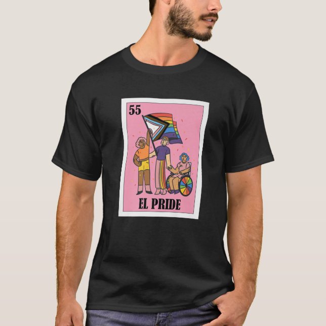 T-shirt Rainbow Gay Flag LGBT Lottery Design- Mexican Bing (Devant)
