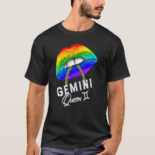T-shirt Rainbow Gemini Queen Lips Lgbtq Lips Rainbow Gay