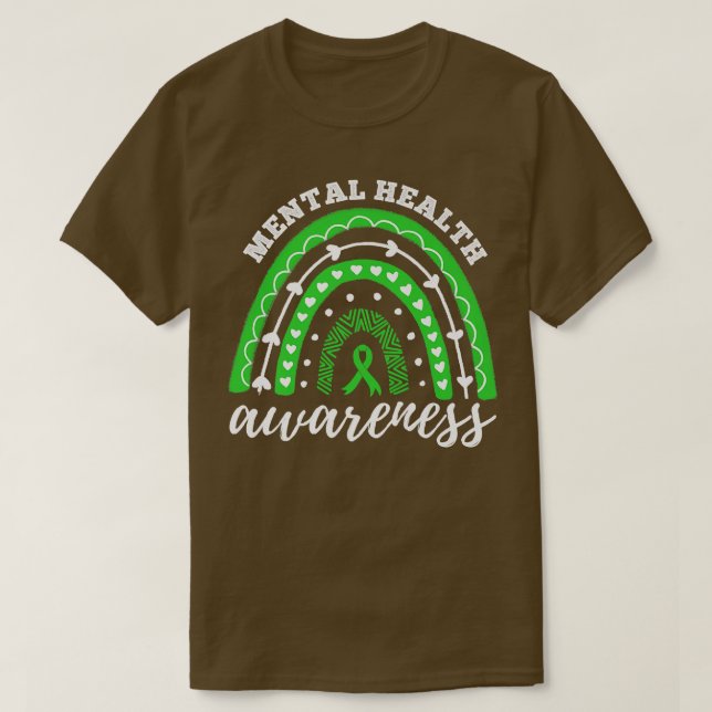 T-shirt Rainbow Green Ribbon Sensibilisation à la santé me (Design devant)
