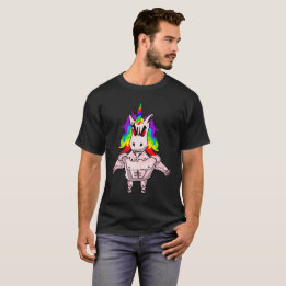 T-shirt Rainbow Hair Musculaire Unicorn Body Building