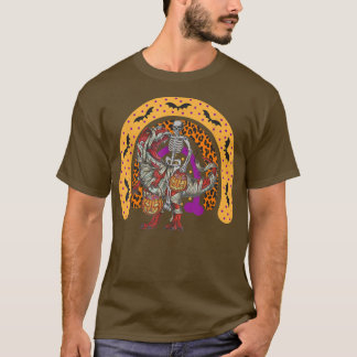 T-shirt Rainbow Halloween Skeleton Riding Mummy Dinosaur T