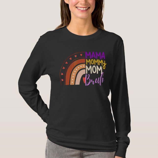 T-shirt Rainbow Happy Mothers Day maman maman maman maman  (Devant)
