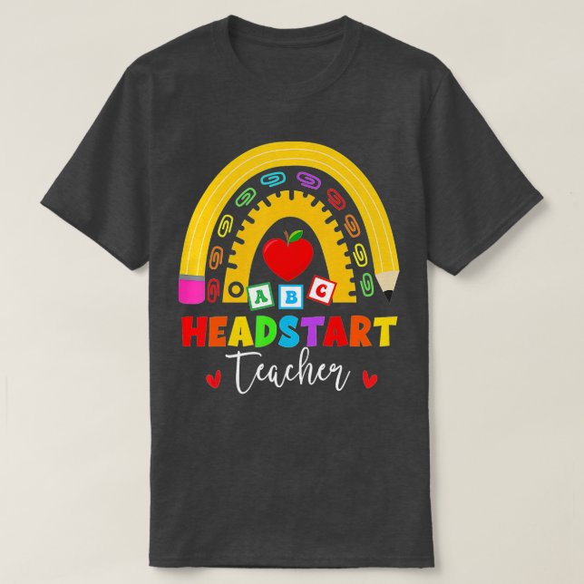 T-shirt Rainbow Head Start Professeur Headstart Premier jo (Design devant)