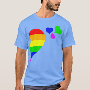 T-shirt Rainbow Heart LGB Lesbian Gay Couple LGBQ Valentin