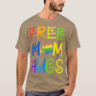 T-shirt Rainbow Heart LGBT Pride Mois Libre Maman Hugs