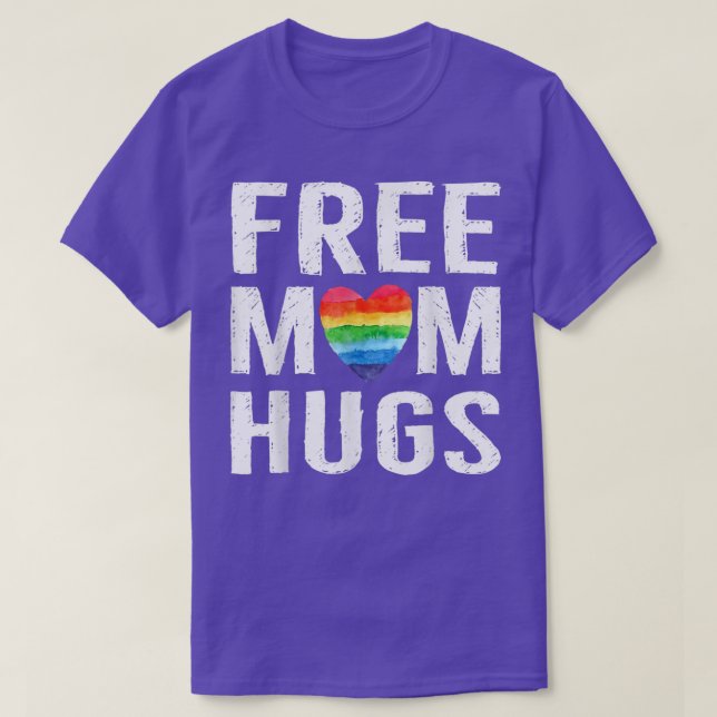 T-shirt Rainbow Heart LGBT Pride Mois Libre Mom Hugs T-Shi (Design devant)