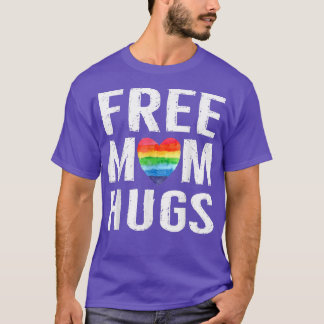 T-shirt Rainbow Heart LGBT Pride Mois Libre Mom Hugs T-Shi