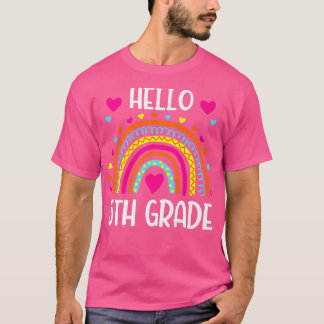 T-shirt Rainbow Hello Fifth Grade Shirt 5th Grade Retour à