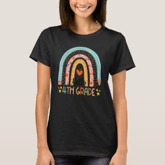 T-shirt Rainbow Hello Fourth 4th Grade Teacher First Day O
