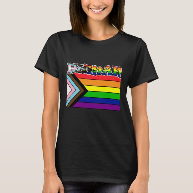 T-shirt Rainbow Human LGBTQ Drapeau Support et Fierté T-Sh (Devant)
