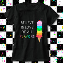 Rainbow Ice Cream LGBT Love Diversity Pride Noir