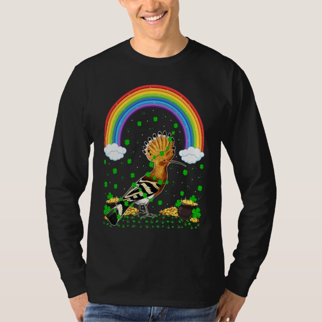 T-shirt Rainbow Irish Shamrock Hoopoe Bird St Patrick's Da (Devant)